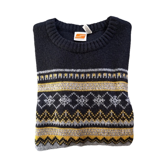 Vintage Sideout Y2K Medium Fair Isle Nordic Striped Long Sleeve Sweater 2000s - Picture 2 of 10